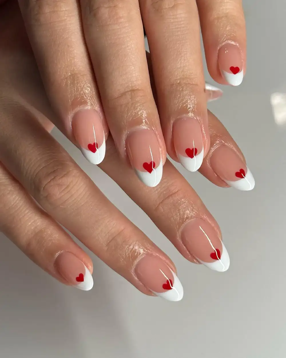 almond vday nails