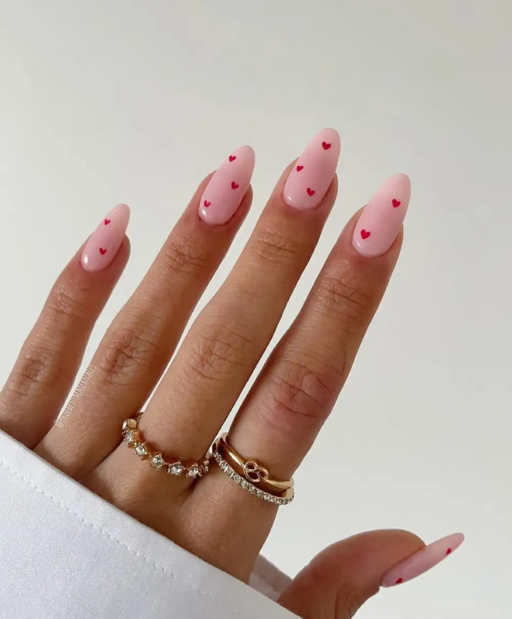 almond vday nails