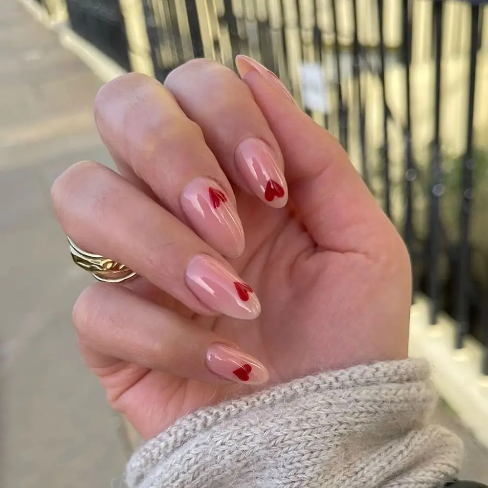 almond vday nails