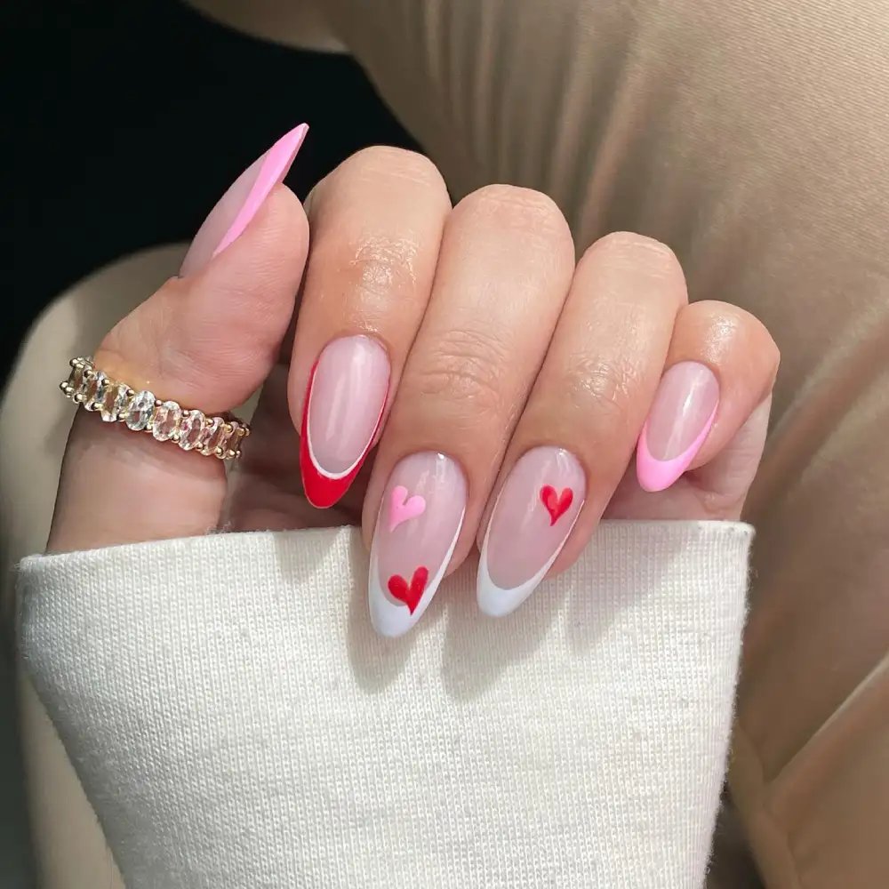 almond vday nails