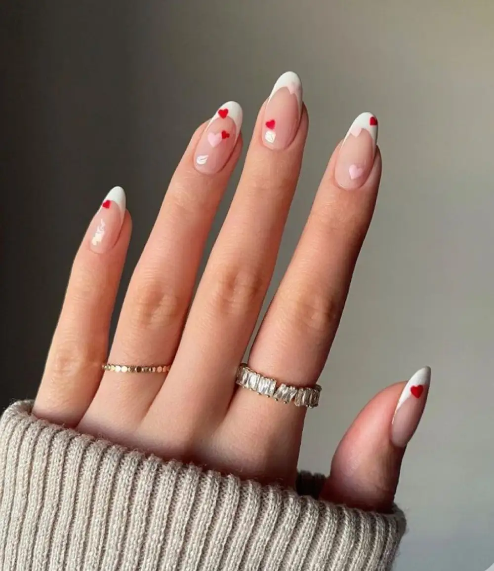 almond vday nails