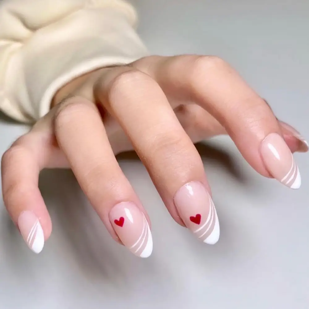 almond vday nails