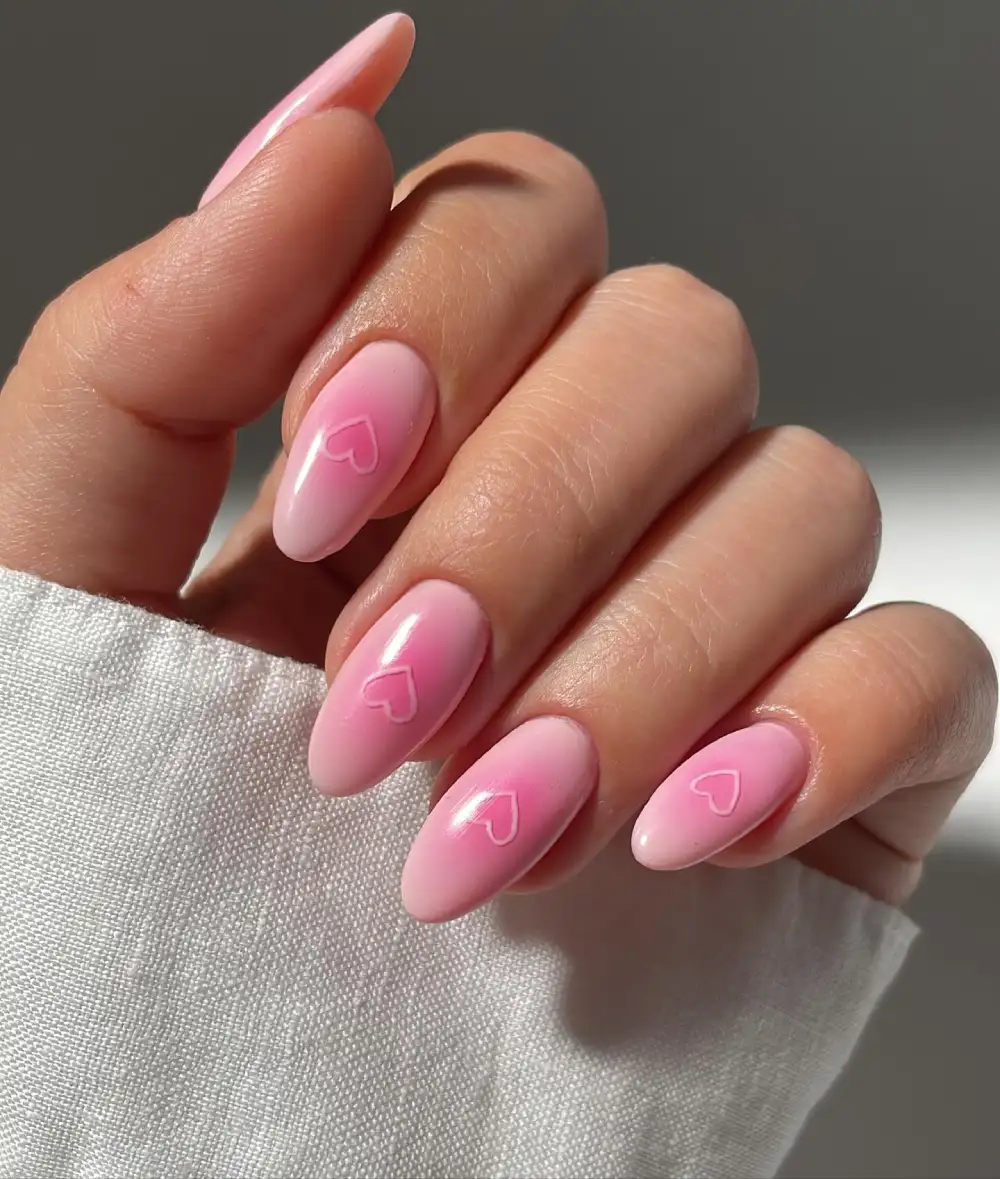 almond vday nails