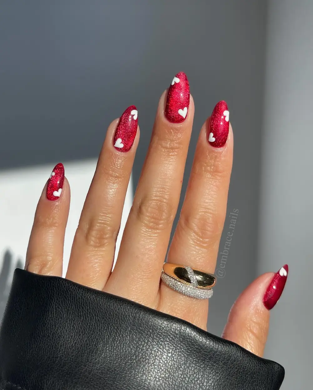 almond vday nails