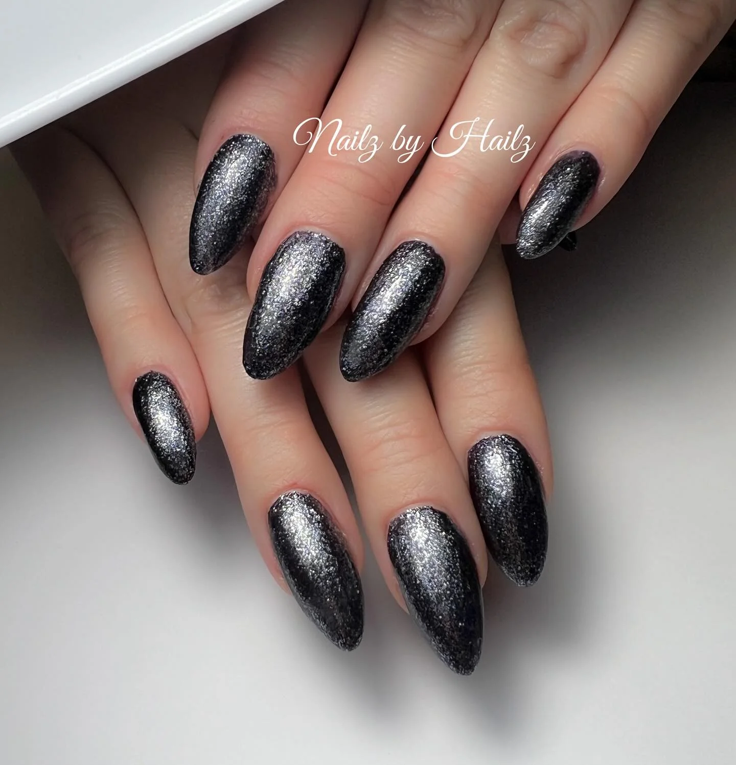 Black Glitter Nails