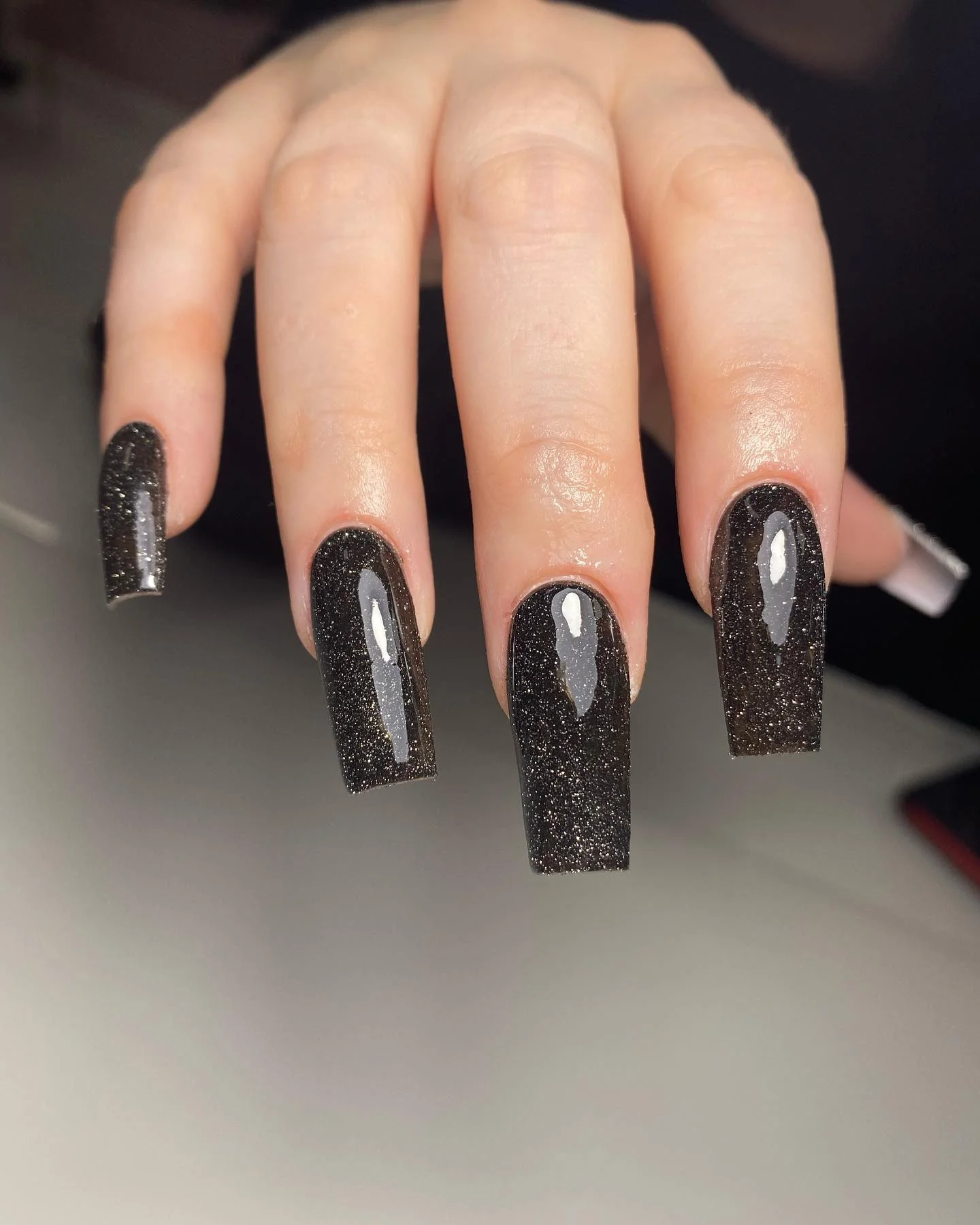 Black Glitter Nails