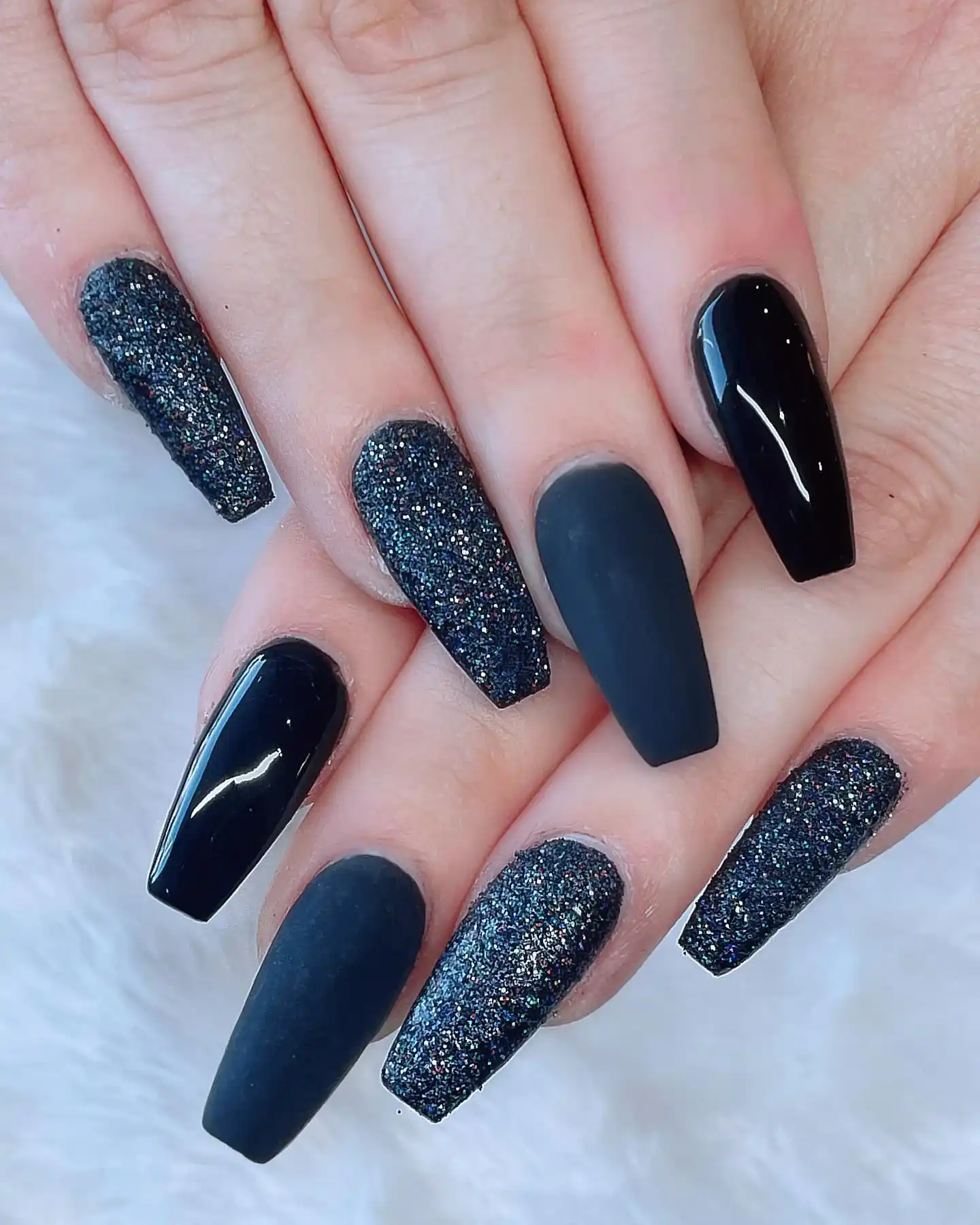 Black Glitter Nails