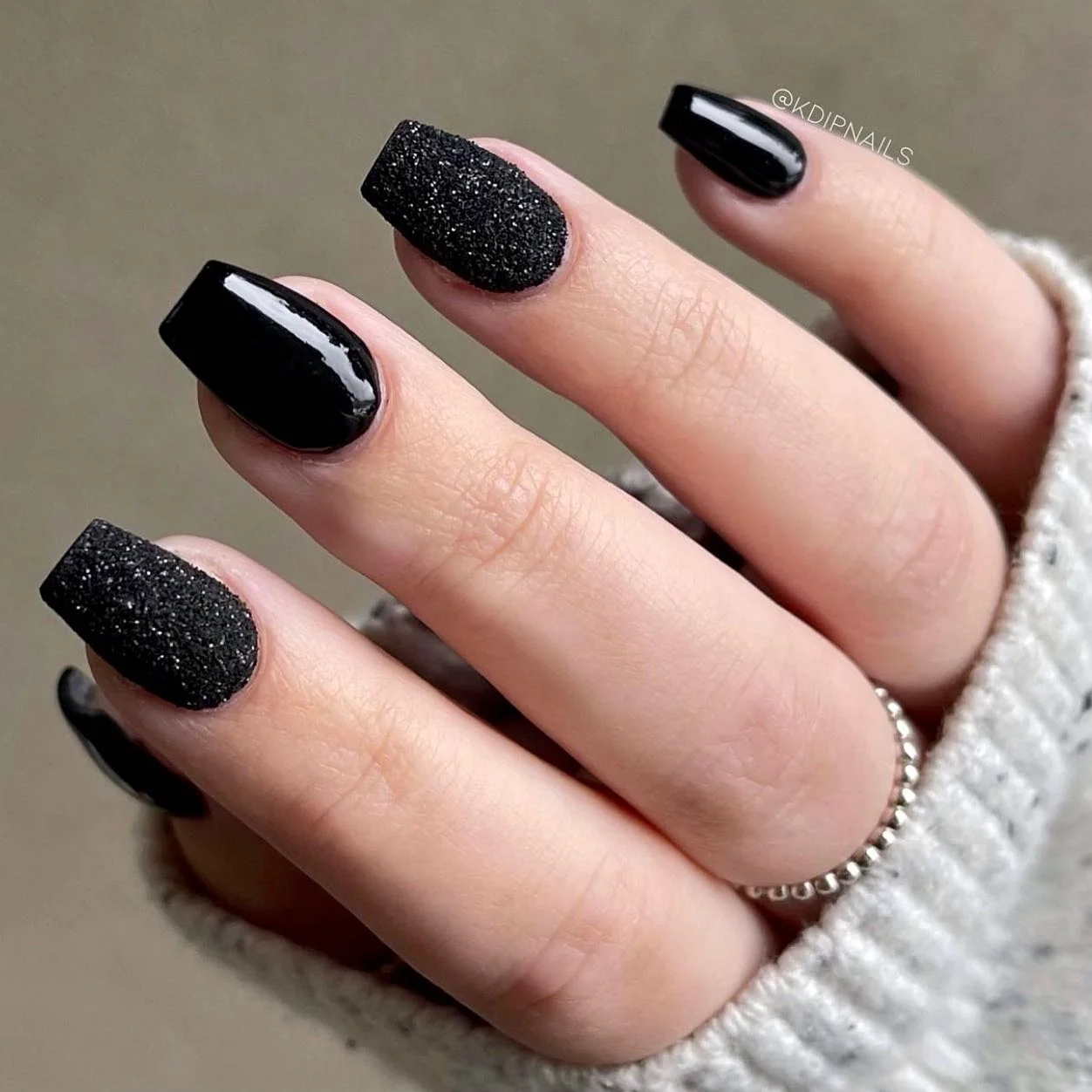 Black Glitter Nails