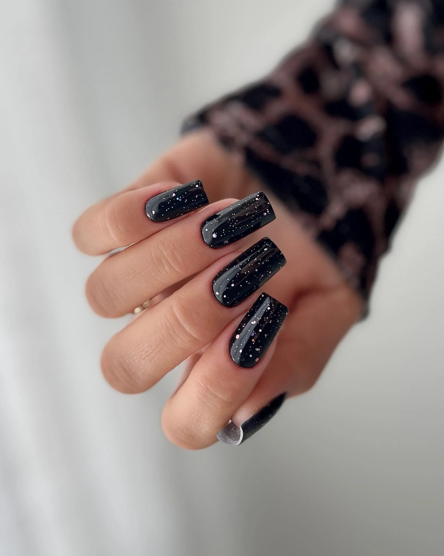 Black Glitter Nails