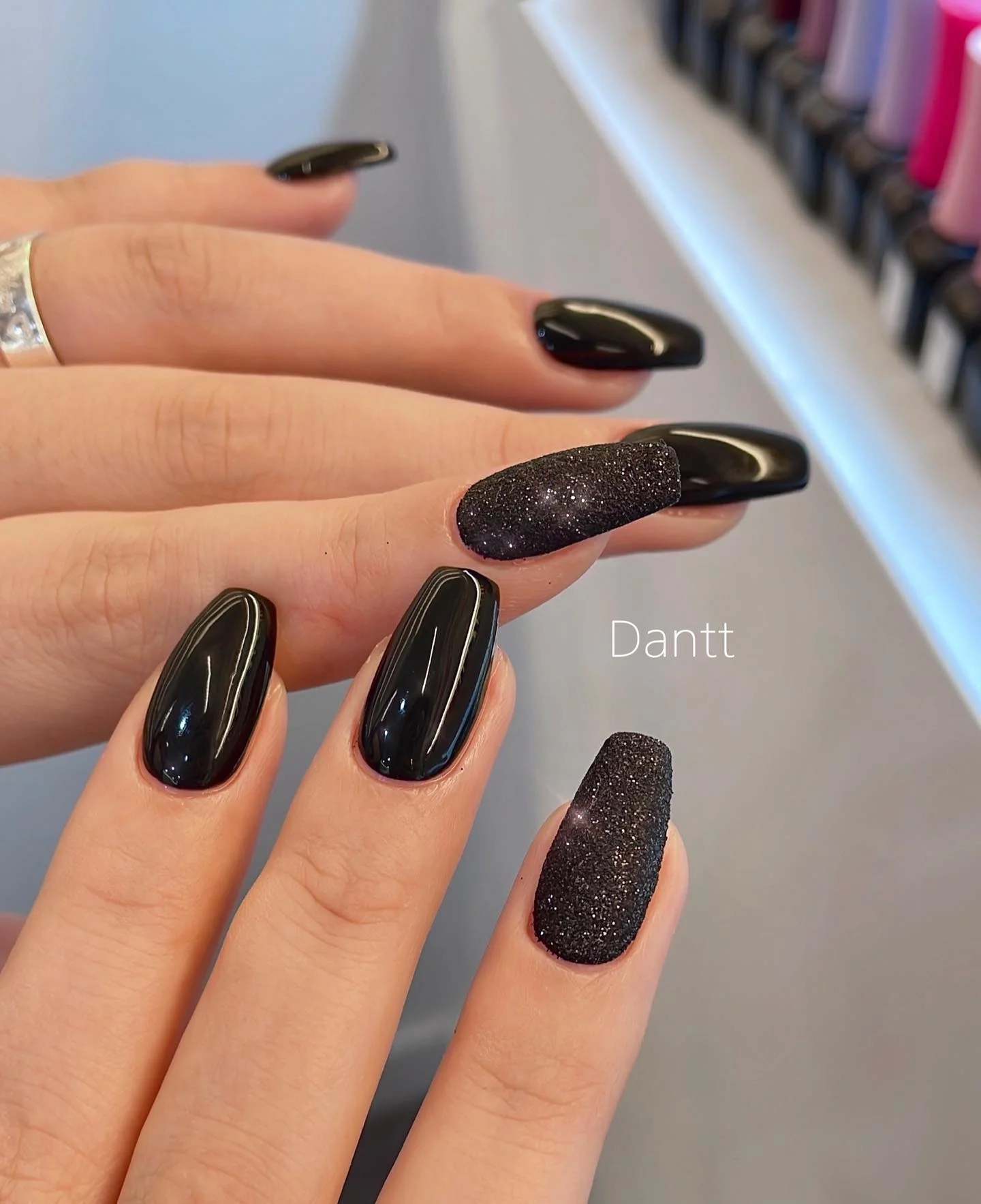 Black Glitter Nails