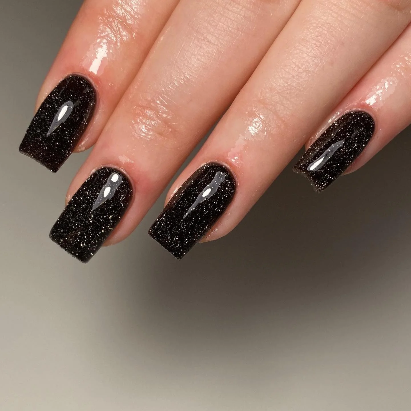 Black Glitter Nails