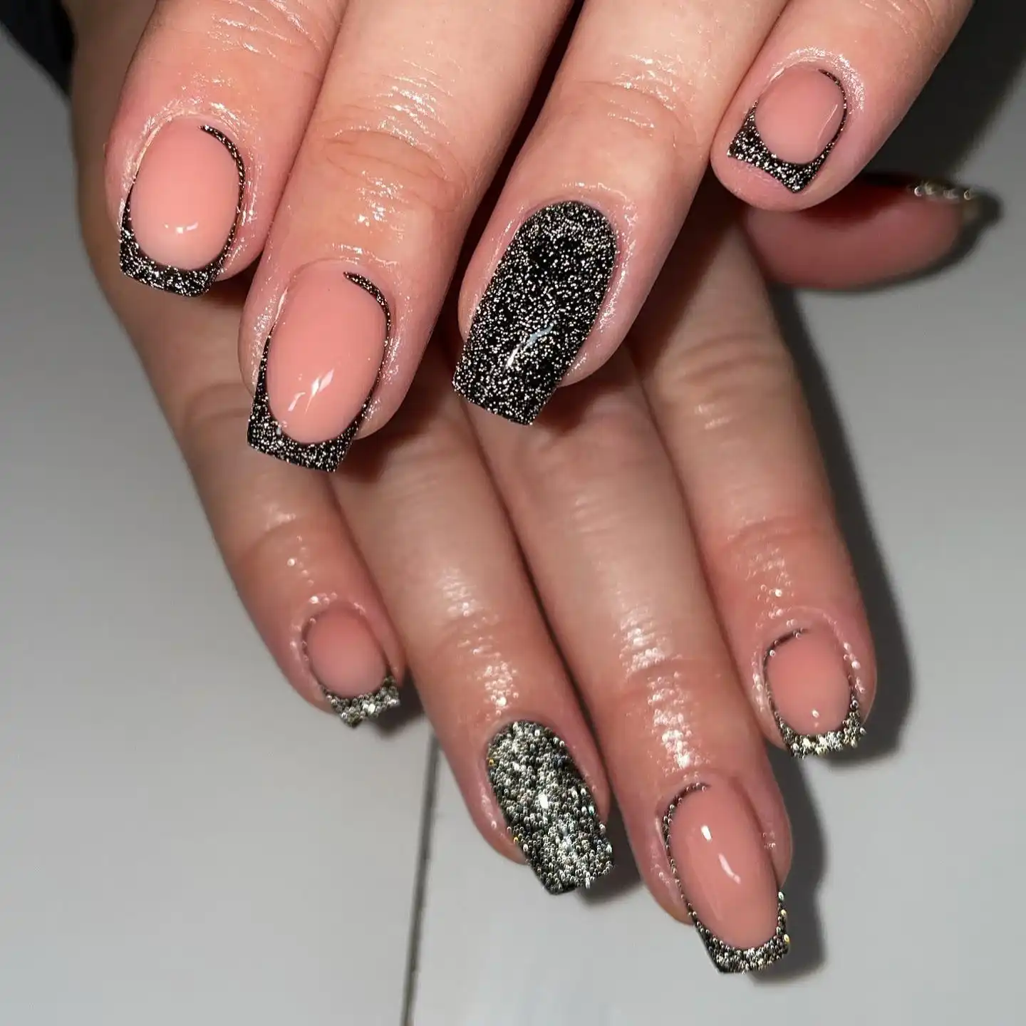 Black Glitter Nails