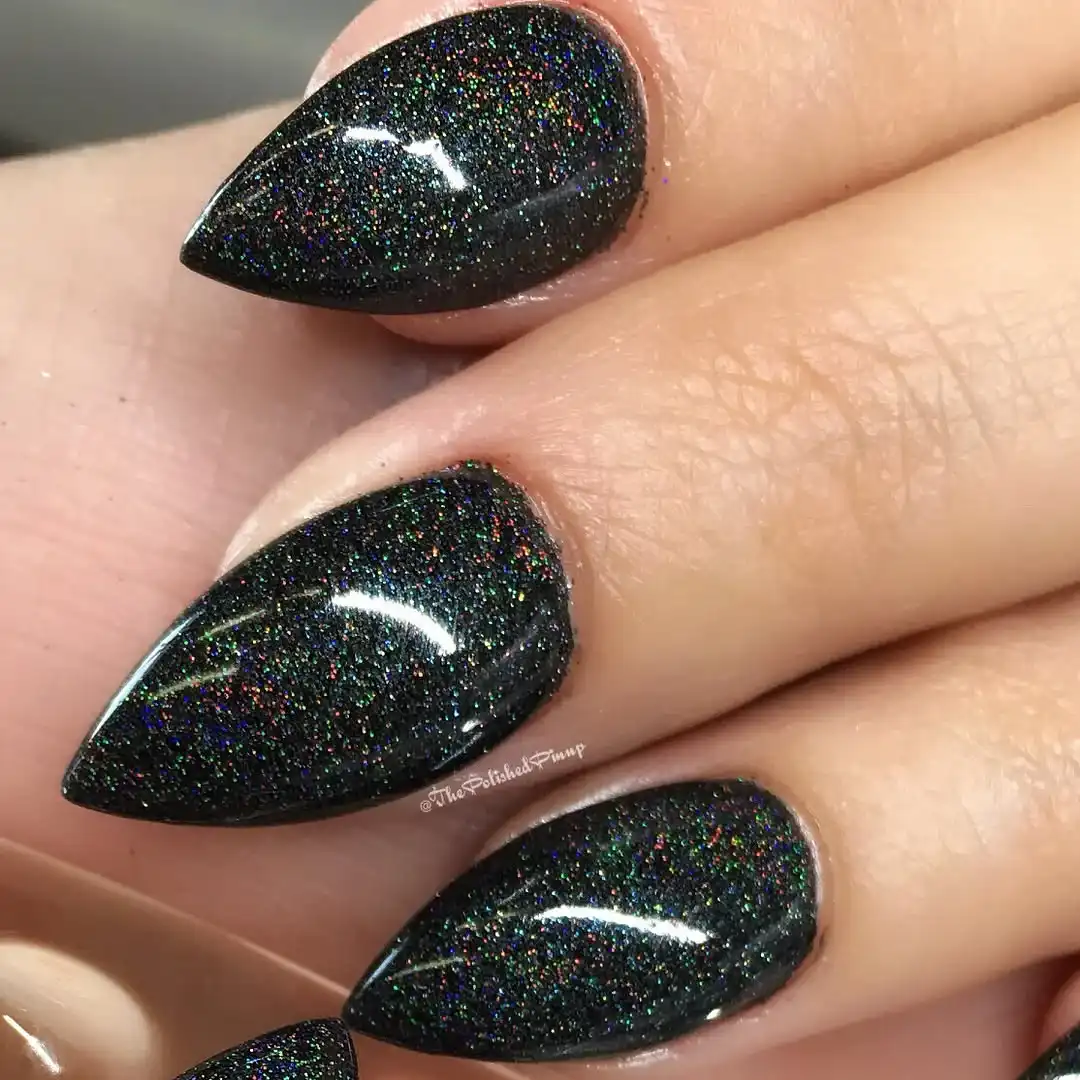 Black Glitter Nails