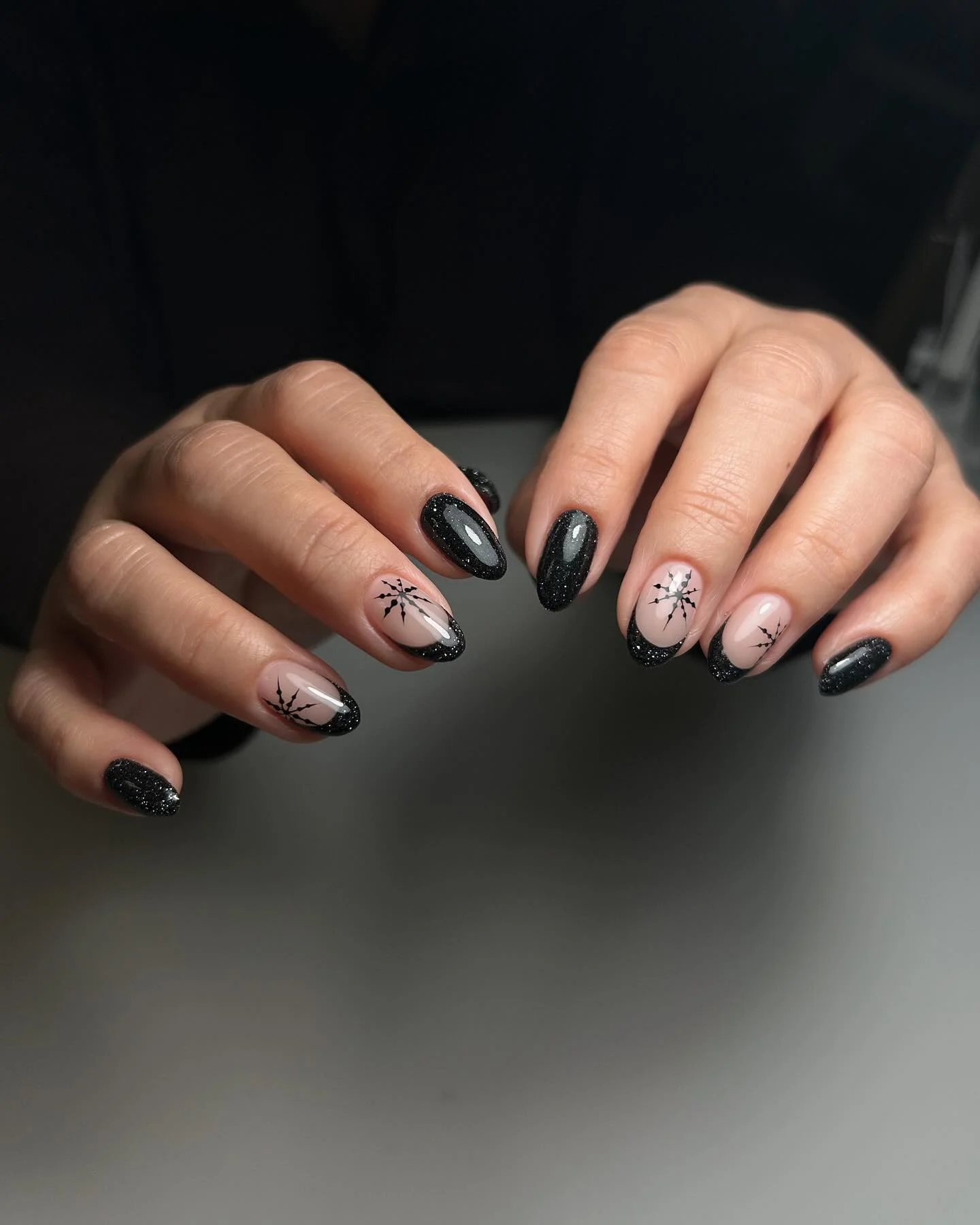 Black Glitter Nails