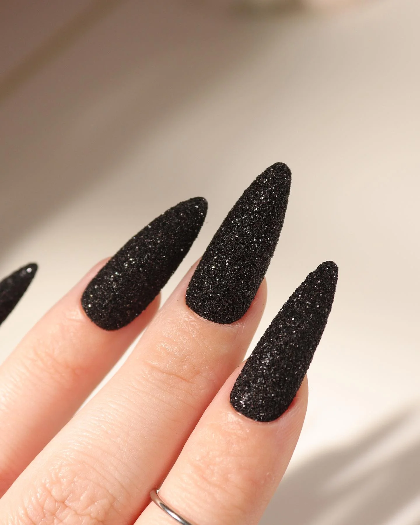 Black Glitter Nails