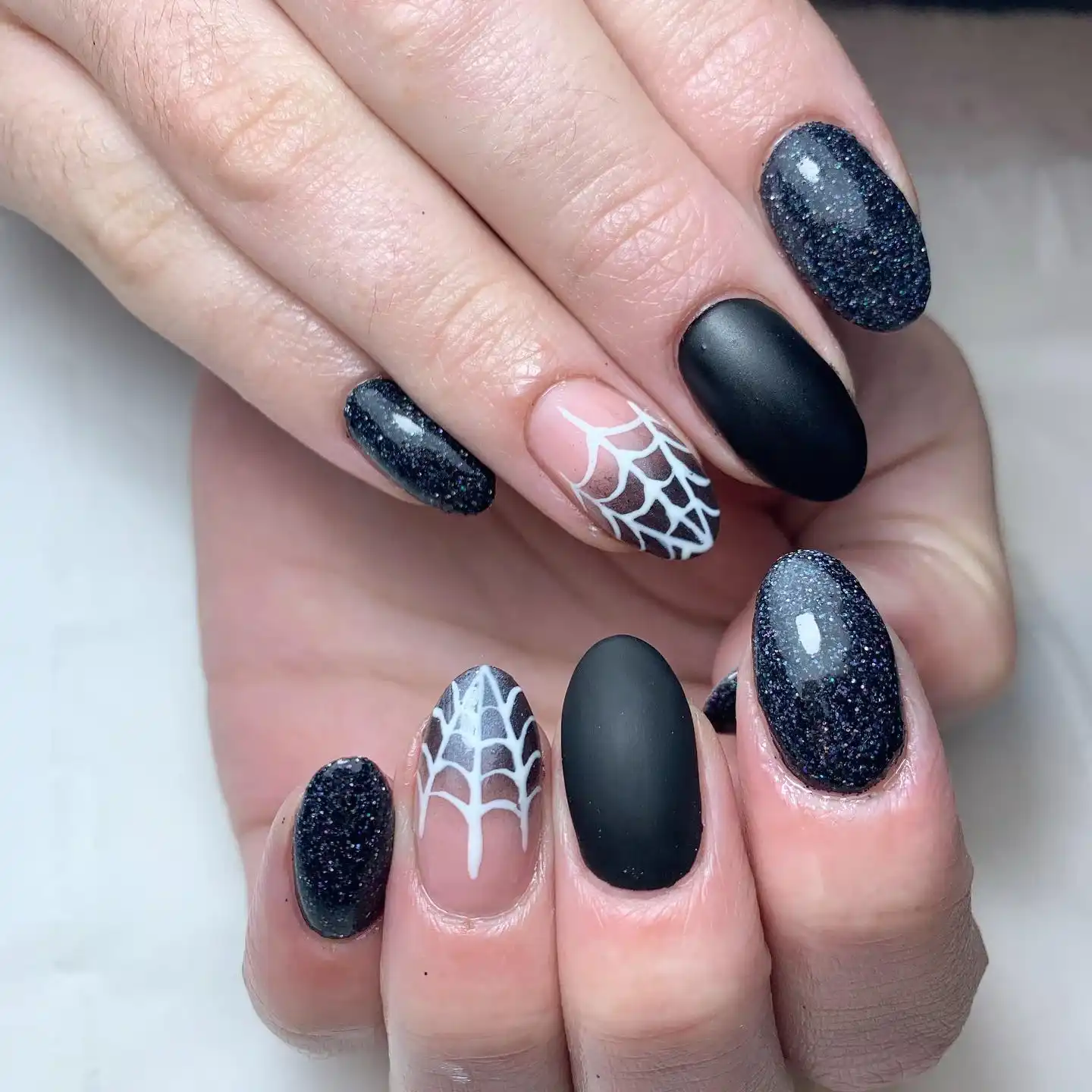 Black Glitter Nails