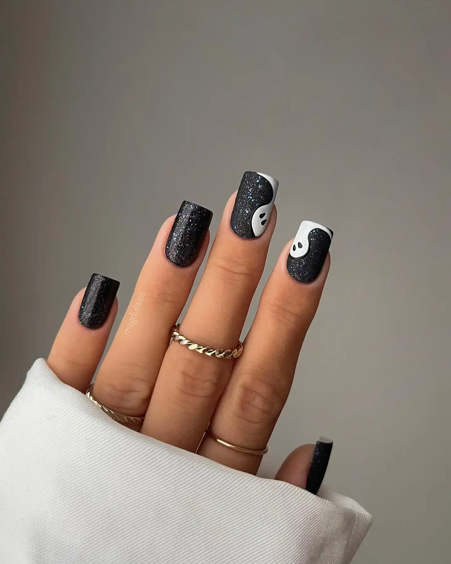 Black Glitter Nails