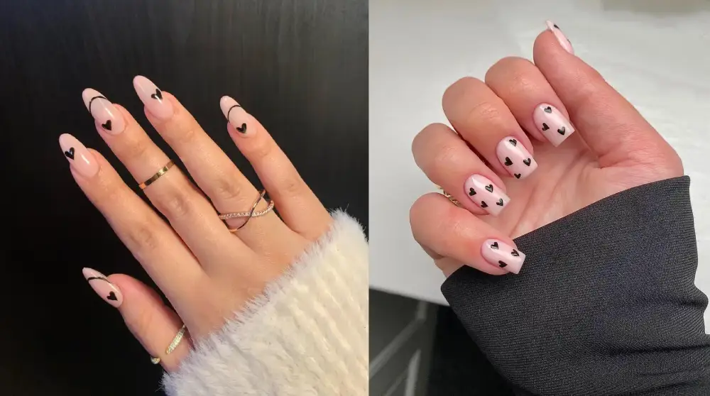 Chic and Edgy Black Valentine’s Day Nails You’ll Fall in Love With