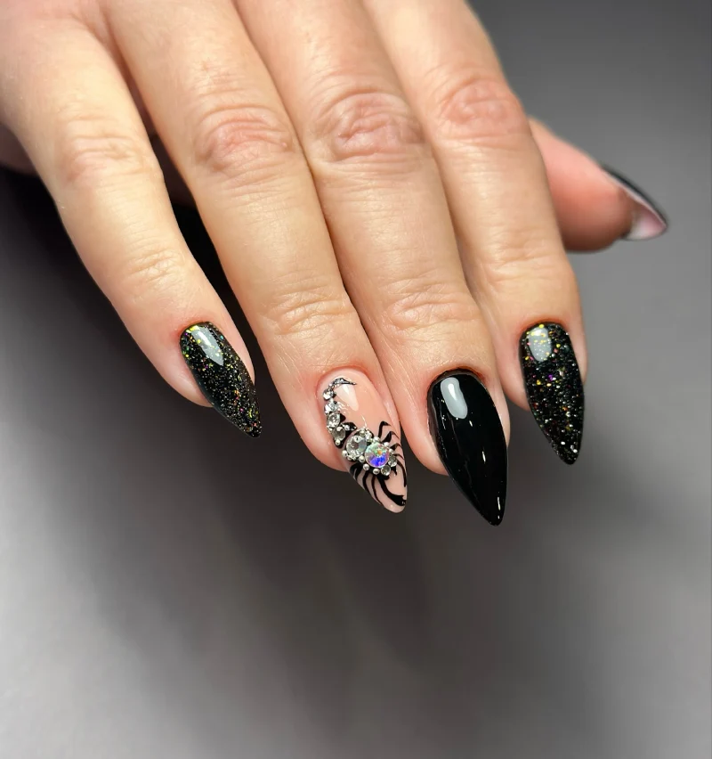 black winter nails