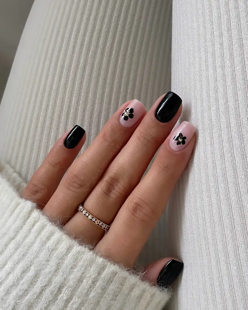 black winter nails