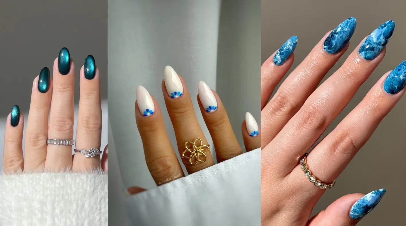 Blue Christmas Nails That Will Steal the Spotlight