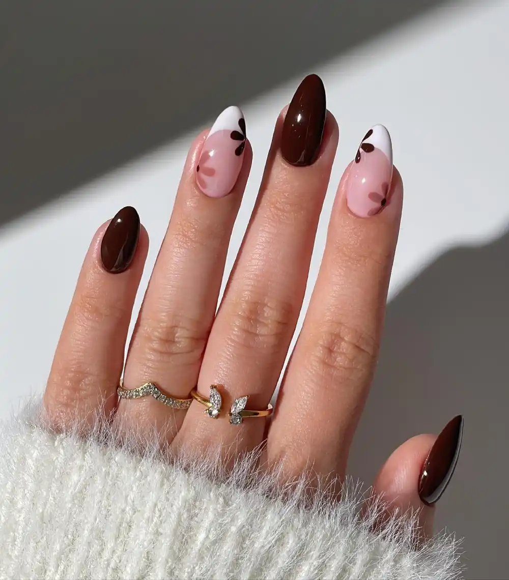 brown nails design