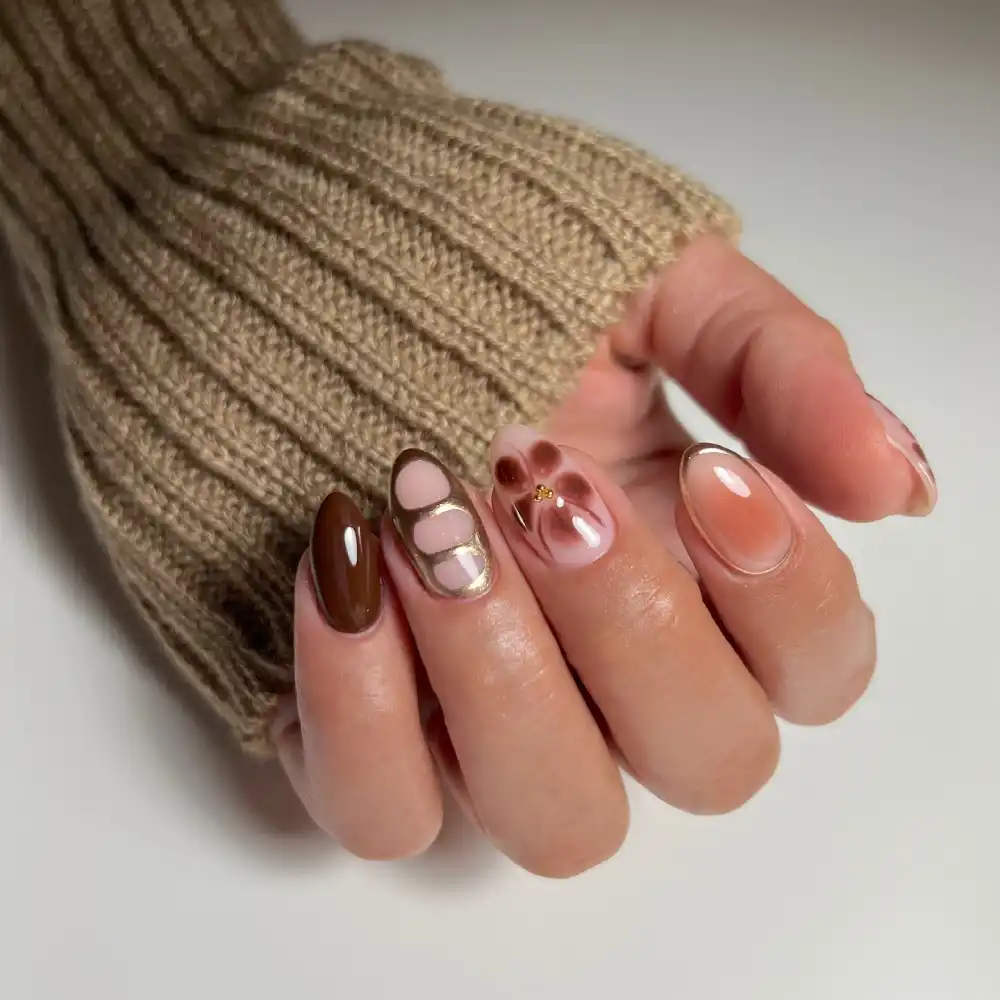 brown nails design