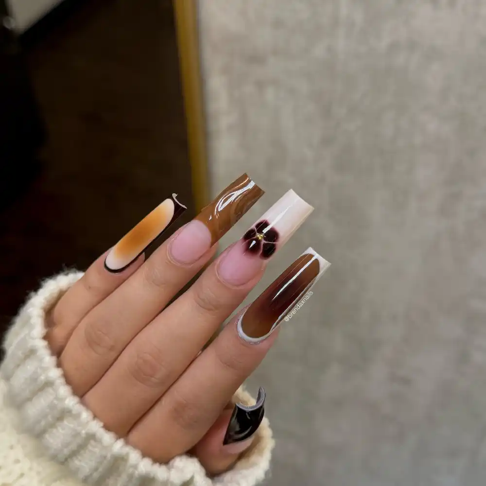 brown nails design