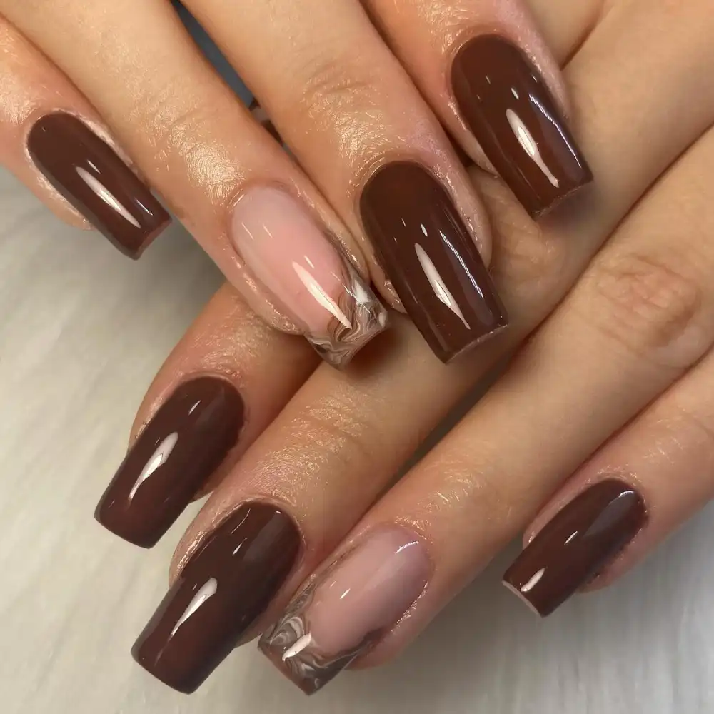 brown nails design