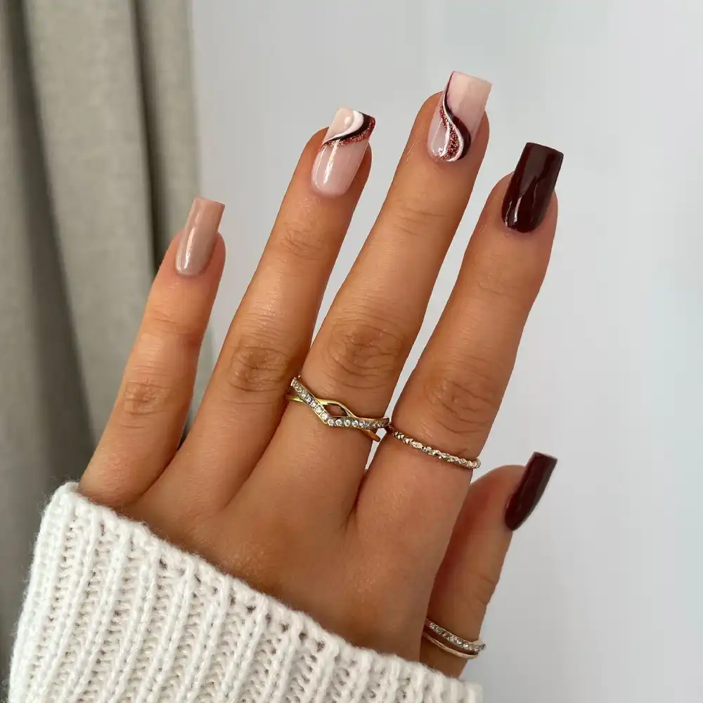 brown nails design