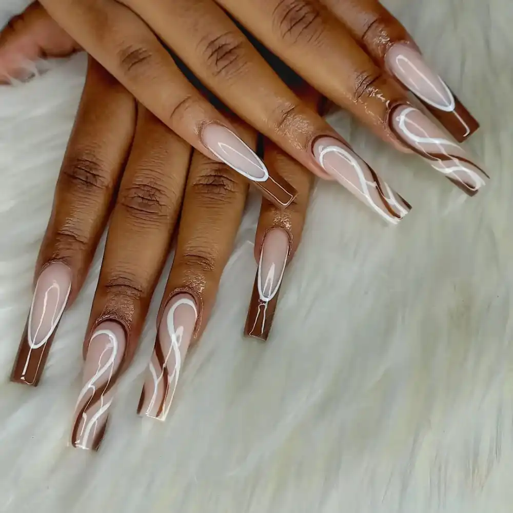 brown nails design