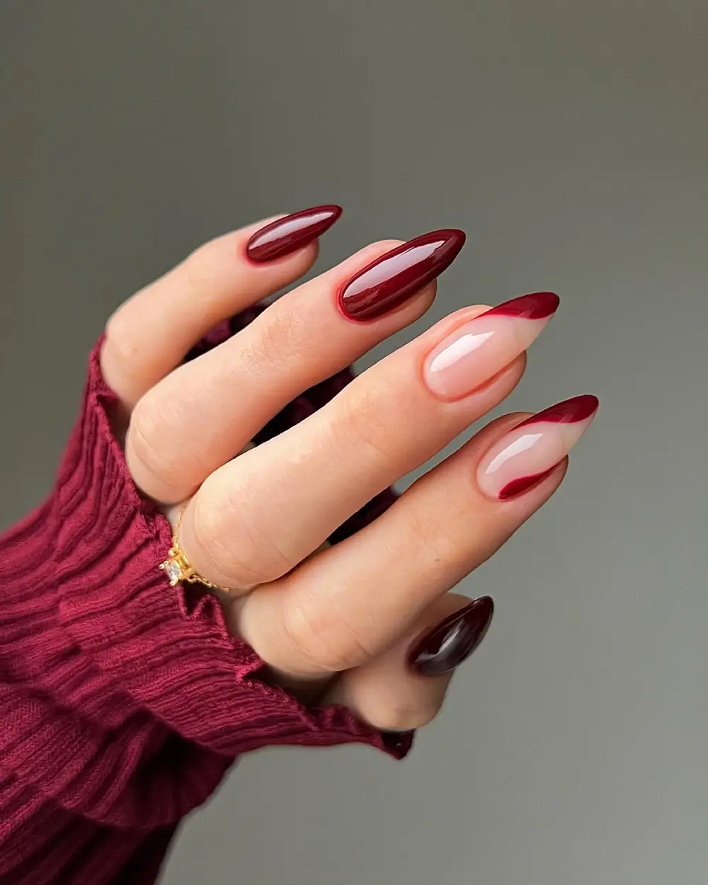 Burgundy nails