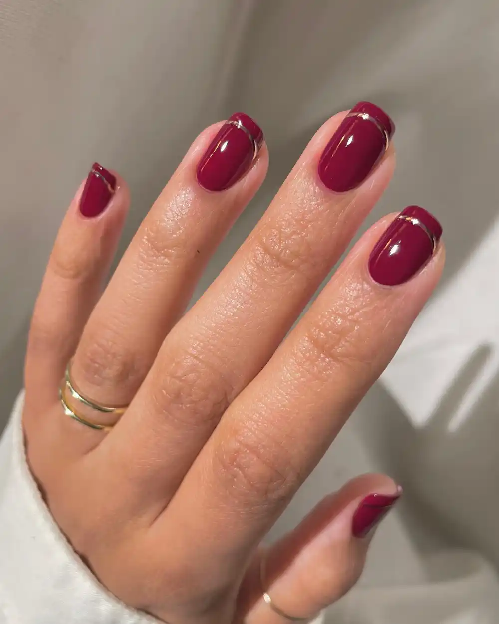 Burgundy nails