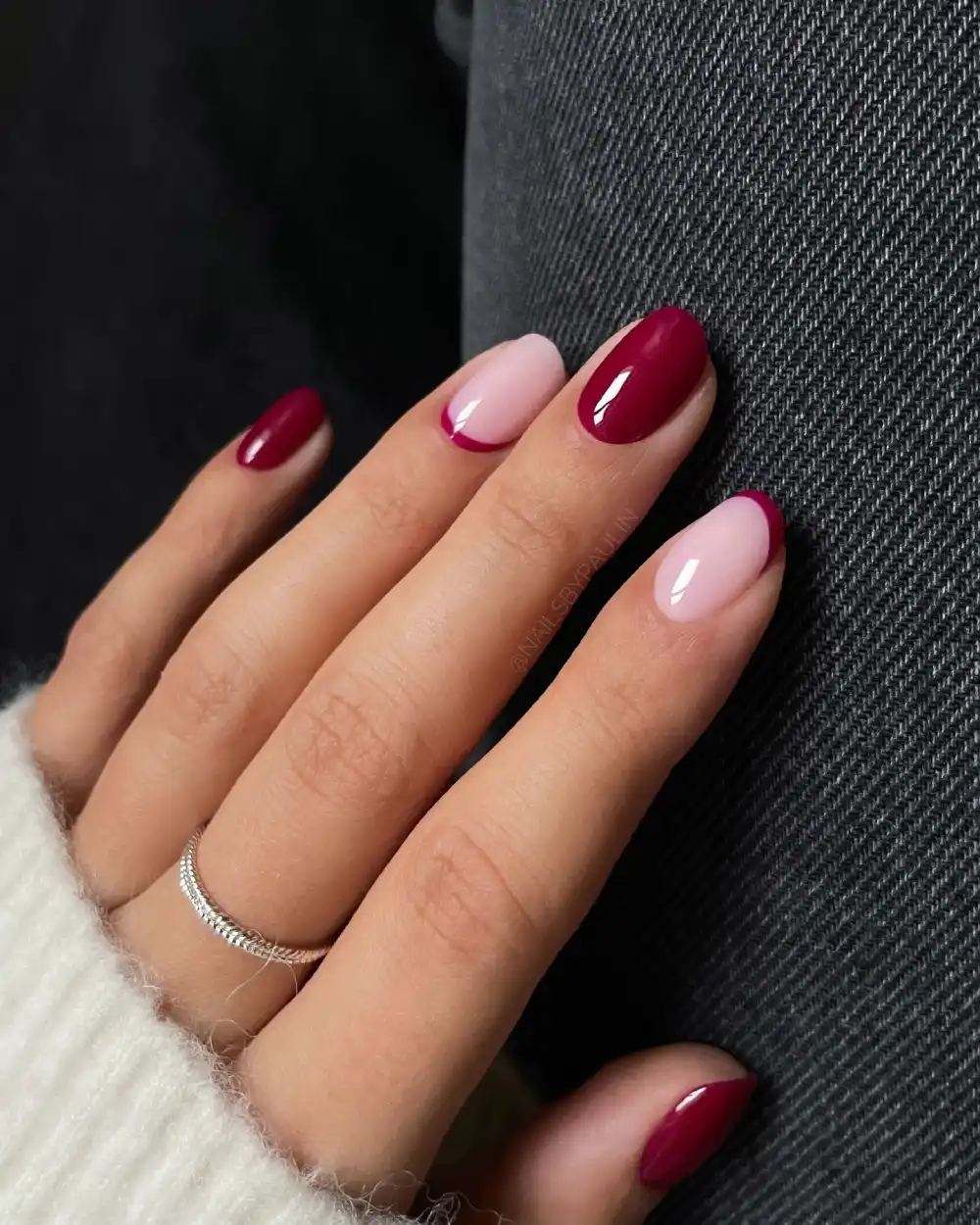 Burgundy nails