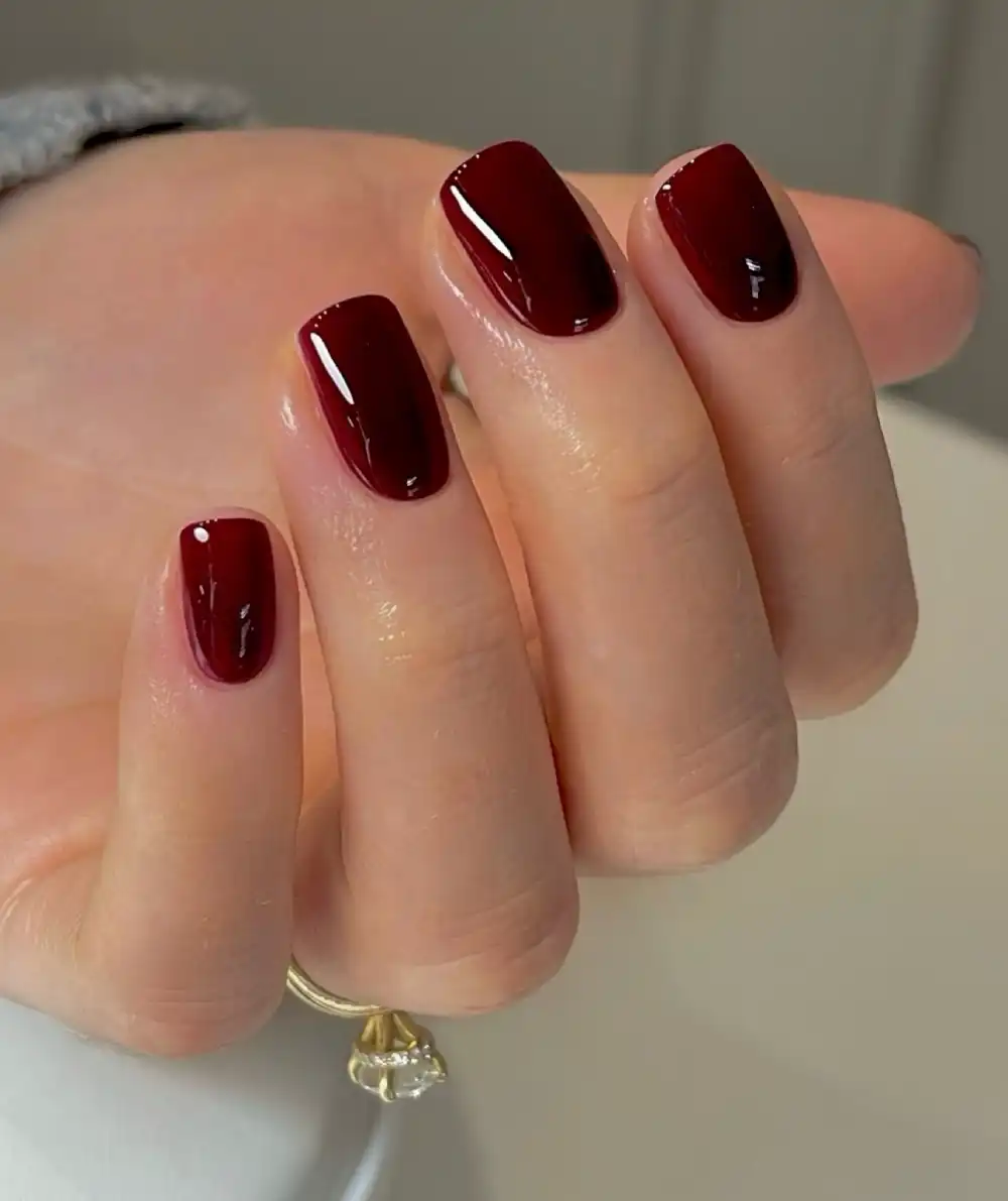 Burgundy nails