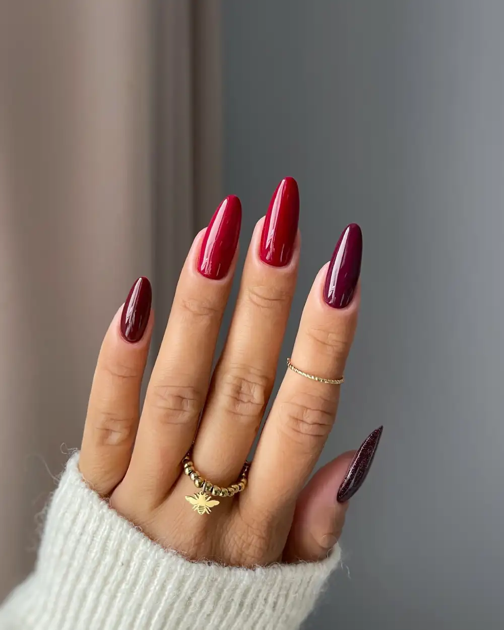 Burgundy nails