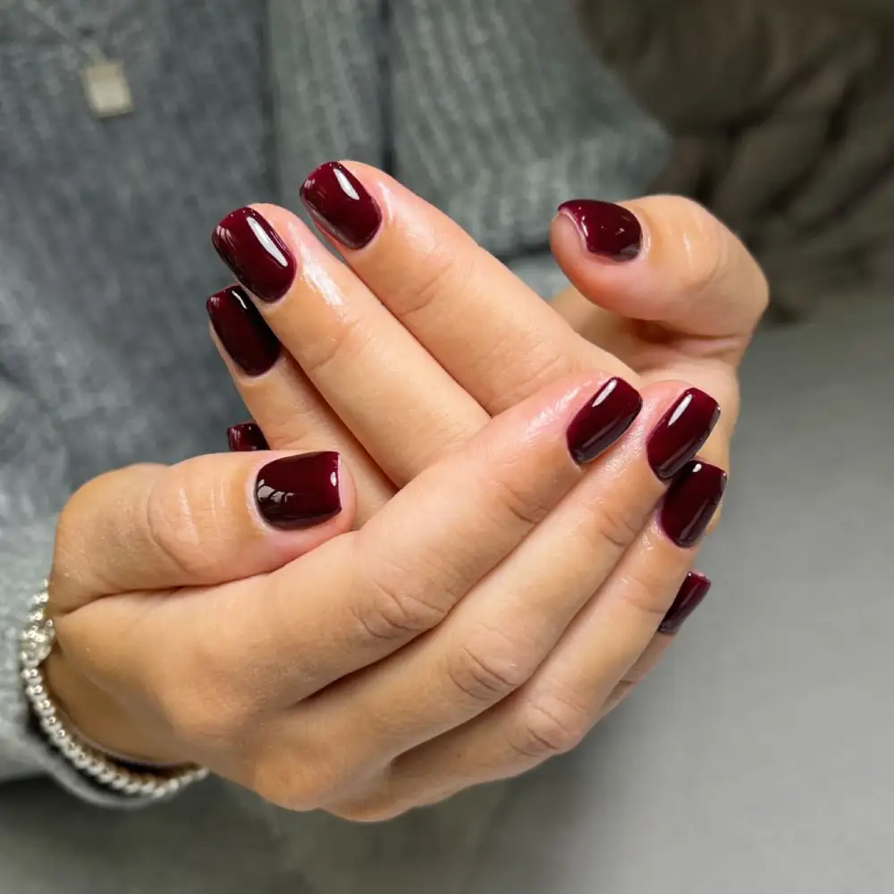 Burgundy nails