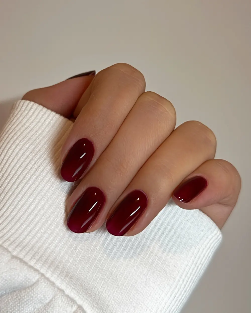 Burgundy nails