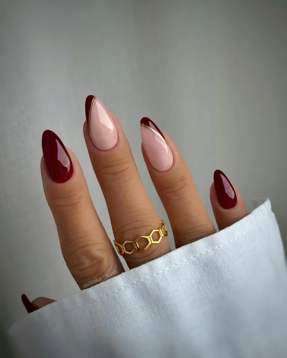 Burgundy nails