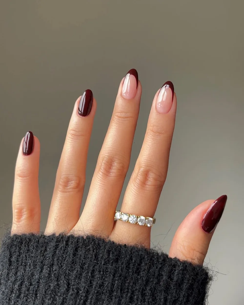 Burgundy nails