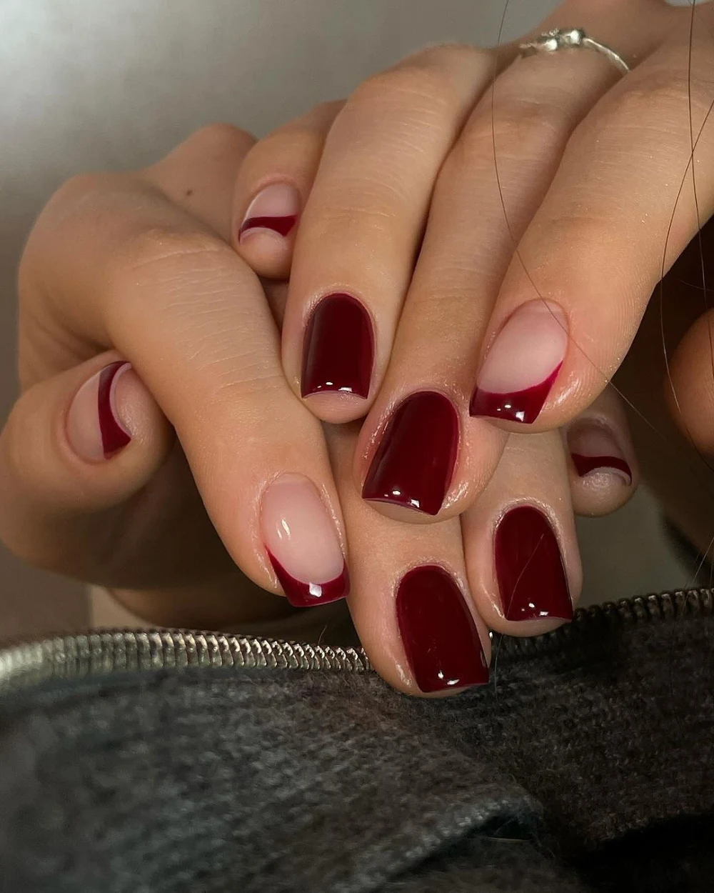 Burgundy nails