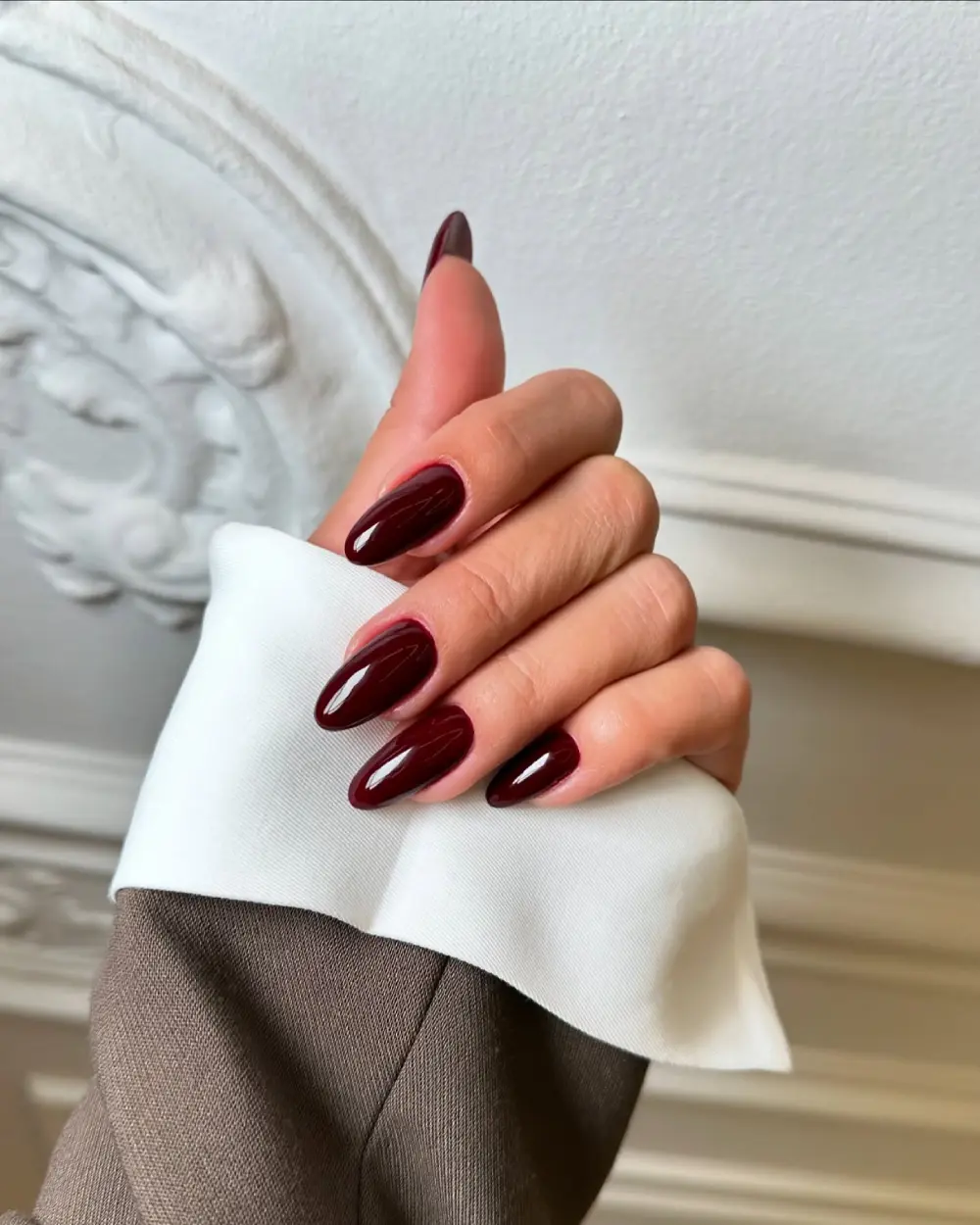 Burgundy nails