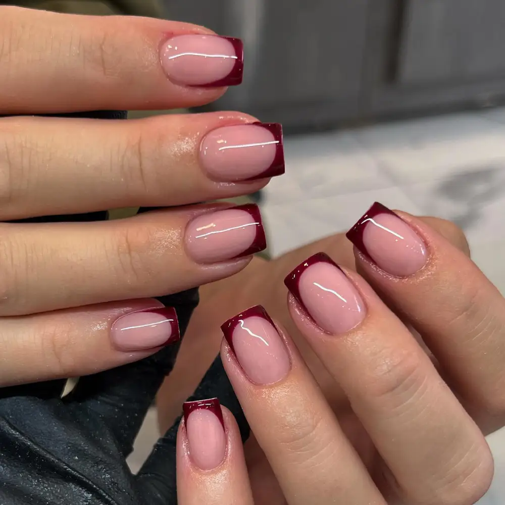 Burgundy nails