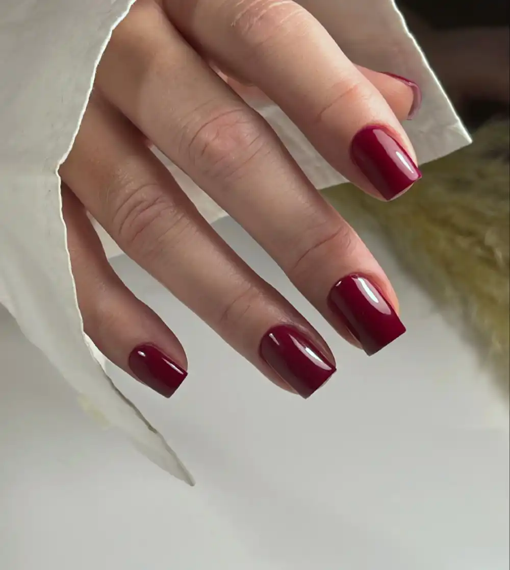 Burgundy nails