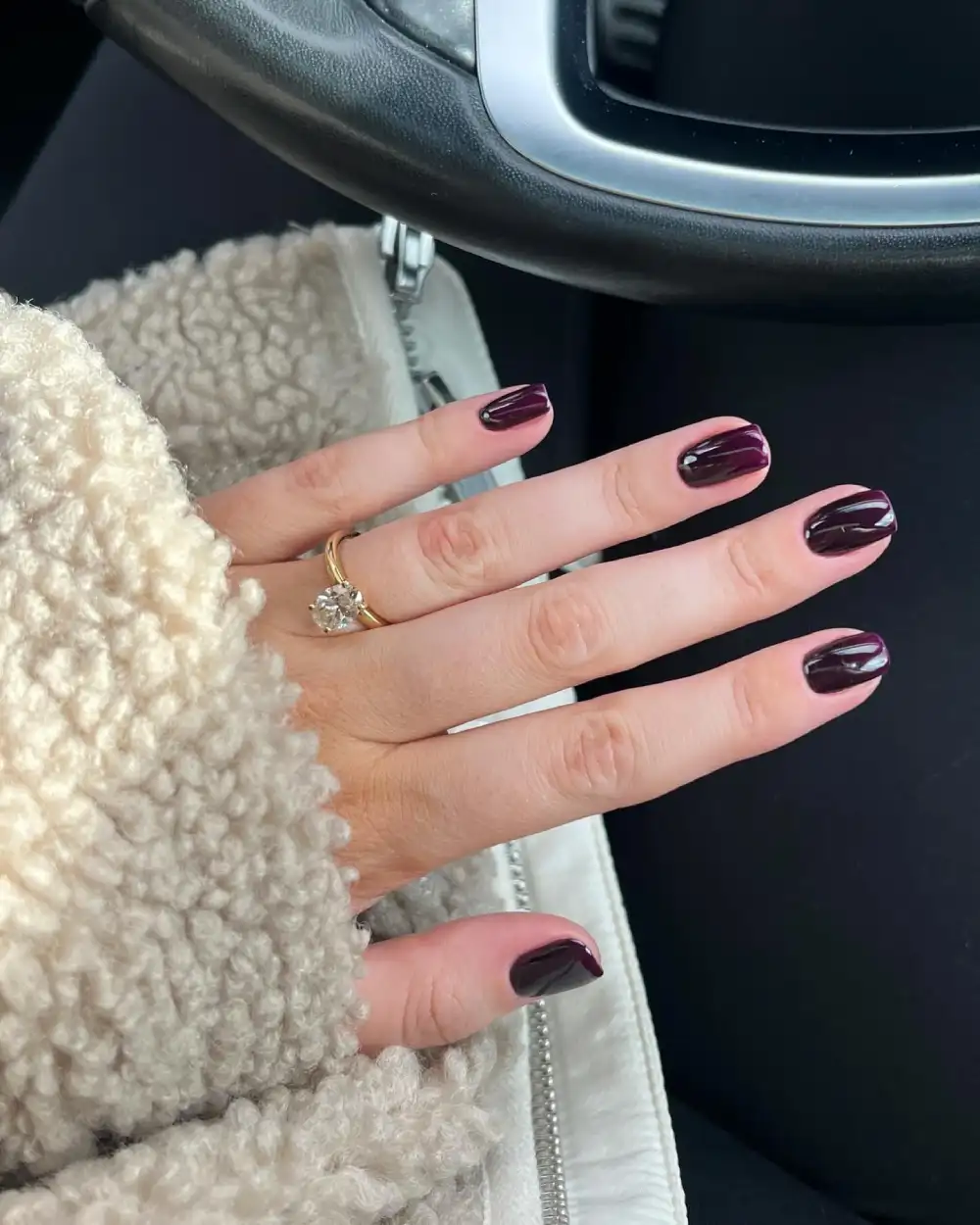 Burgundy nails