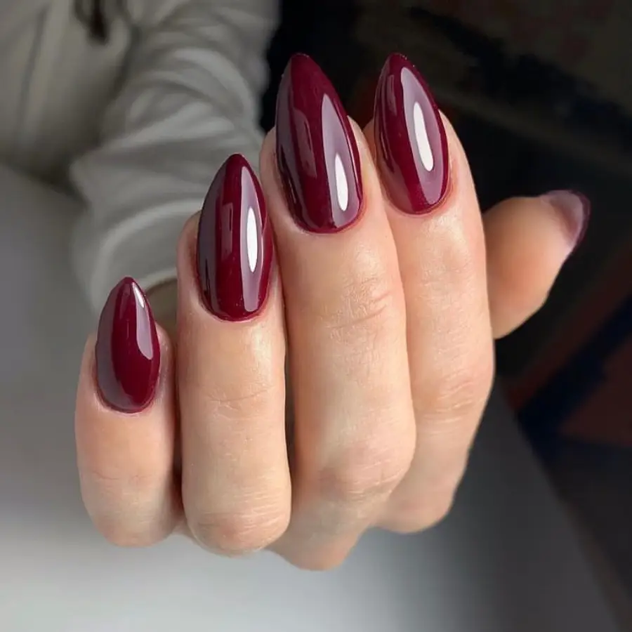 Burgundy nails