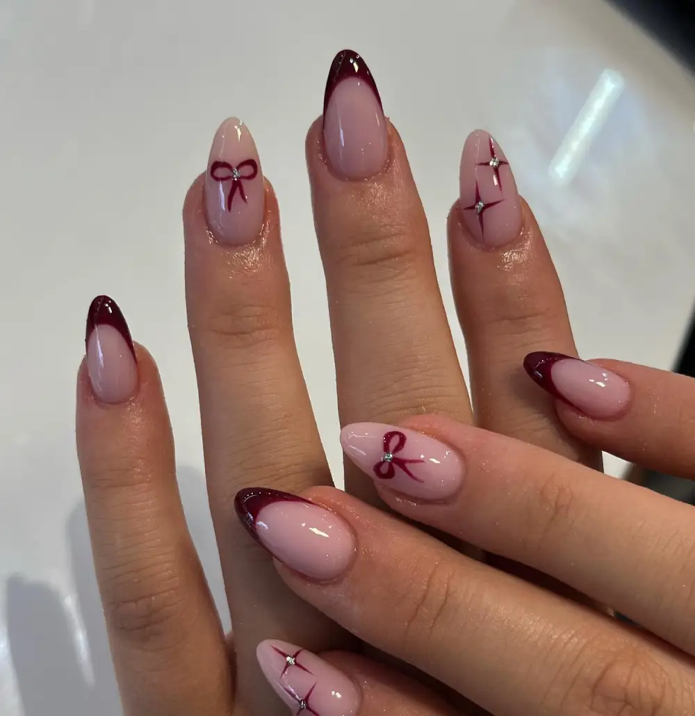 Burgundy nails