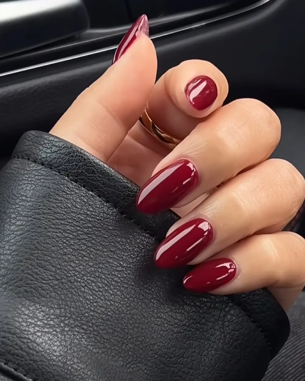 Burgundy nails