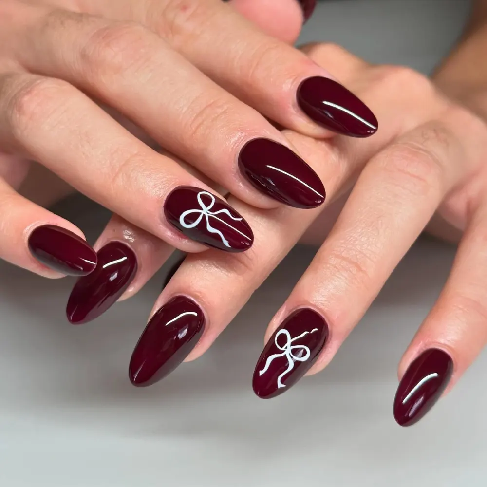 Burgundy nails