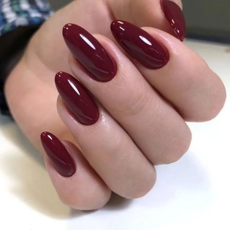 Burgundy nails